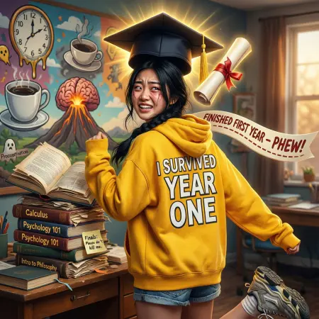 Funny Captions for Finishing First Year of College
