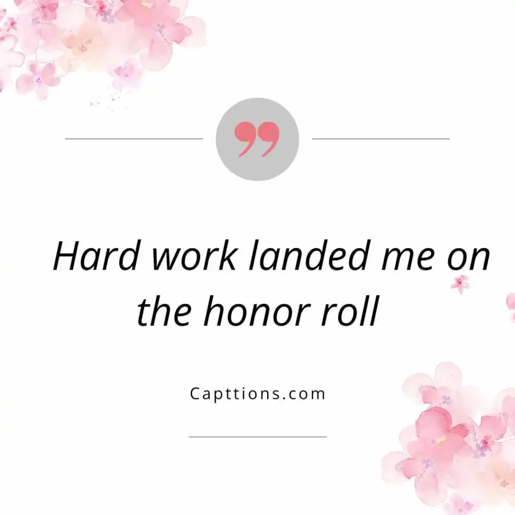 Captions for Honor Roll Achievements