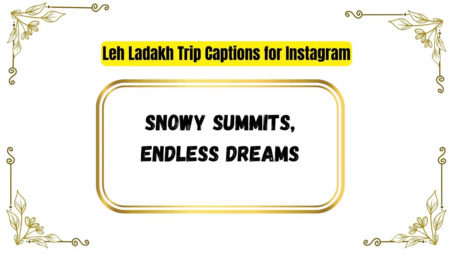 Leh Ladakh Trip Captions for Instagram
